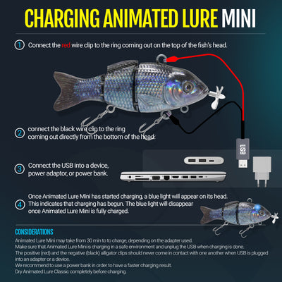 Self Swimming Robotic Fishing Lure Animated Bait Topwater USB Charging  Interface